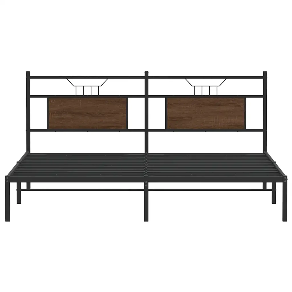 Letto matrimoniale | Letto per adulti | Giroletto senza Materasso Rovere Marrone 183x213 cm Truciolato - Image 6