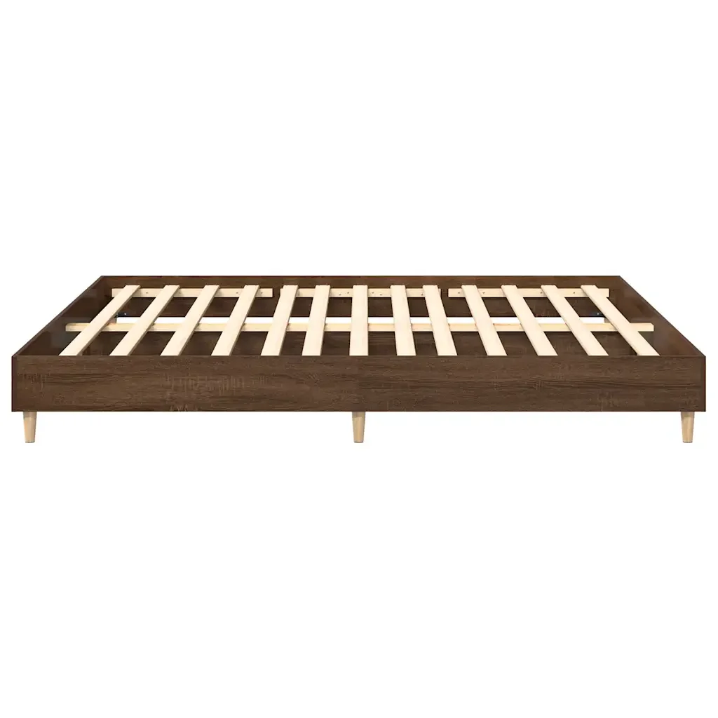 Letto matrimoniale | Letto per adulti | Giroletto senza Materasso Rovere Marrone 200x200 cm Truciolato - Image 6