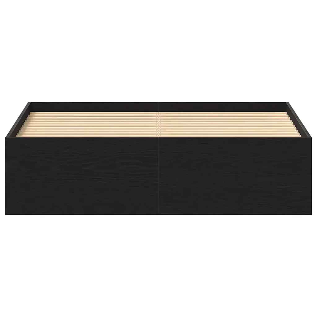 Letto matrimoniale | Letto per adulti | Giroletto senza Materasso Rovere Nero 120x190 cm Truciolato - Image 5