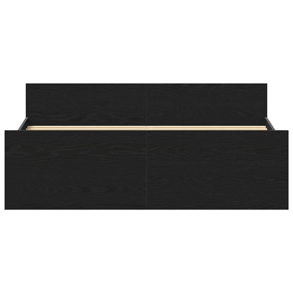Letto matrimoniale | Letto per adulti | Giroletto senza Materasso Rovere Nero 120x190 cm Truciolato - Image 6