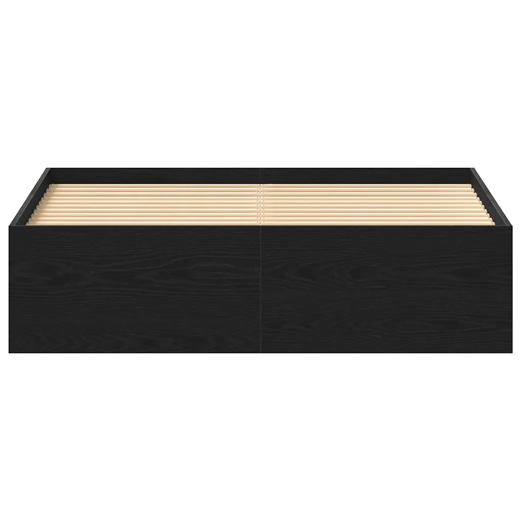 Letto matrimoniale | Letto per adulti | Giroletto senza Materasso Rovere Nero 120x200 cm Truciolato - Image 5