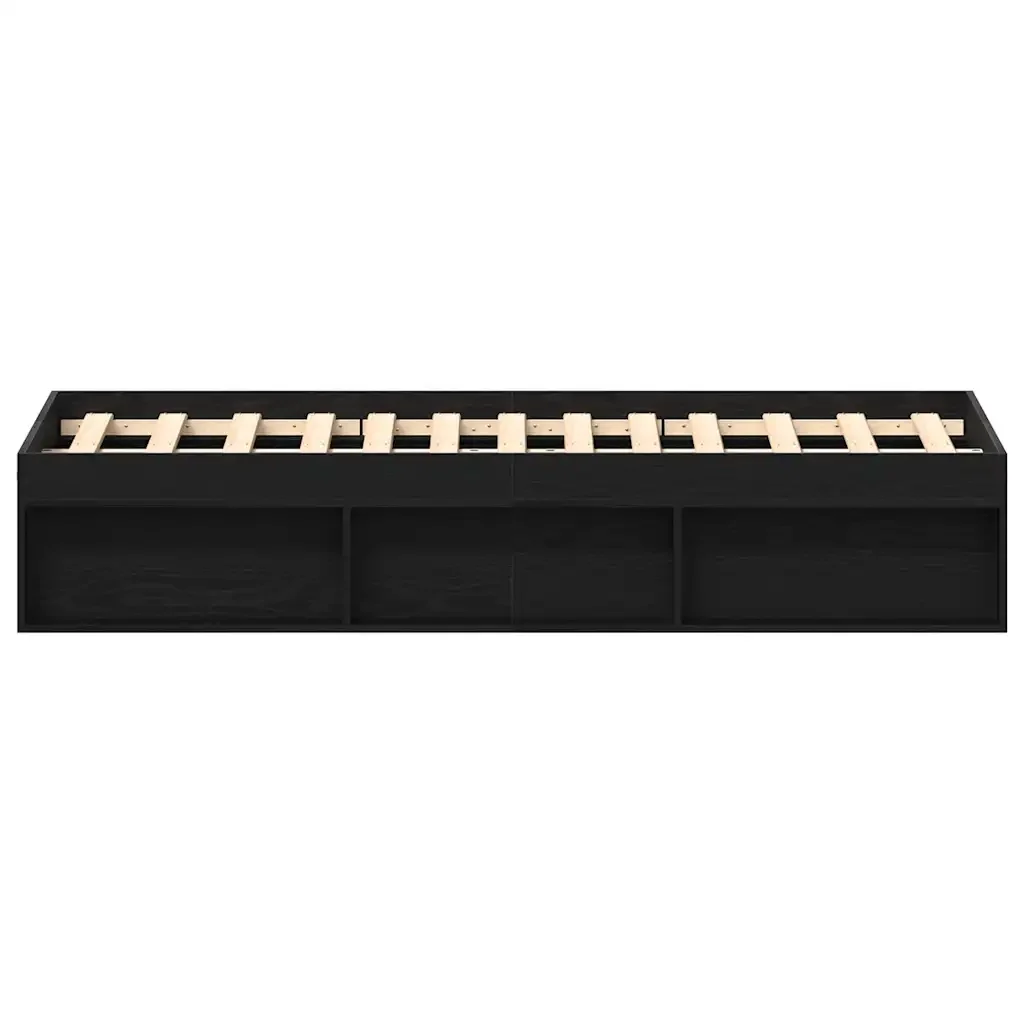 Letto matrimoniale | Letto per adulti | Giroletto senza Materasso Rovere Nero 135x190 cm Truciolato - Image 6