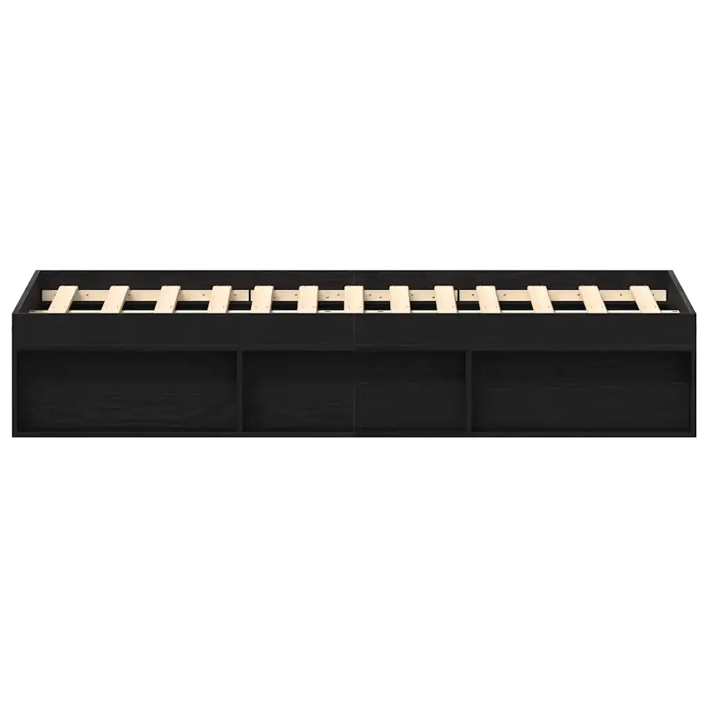 Letto matrimoniale | Letto per adulti | Giroletto senza Materasso Rovere Nero 140x190 cm Truciolato - Image 6