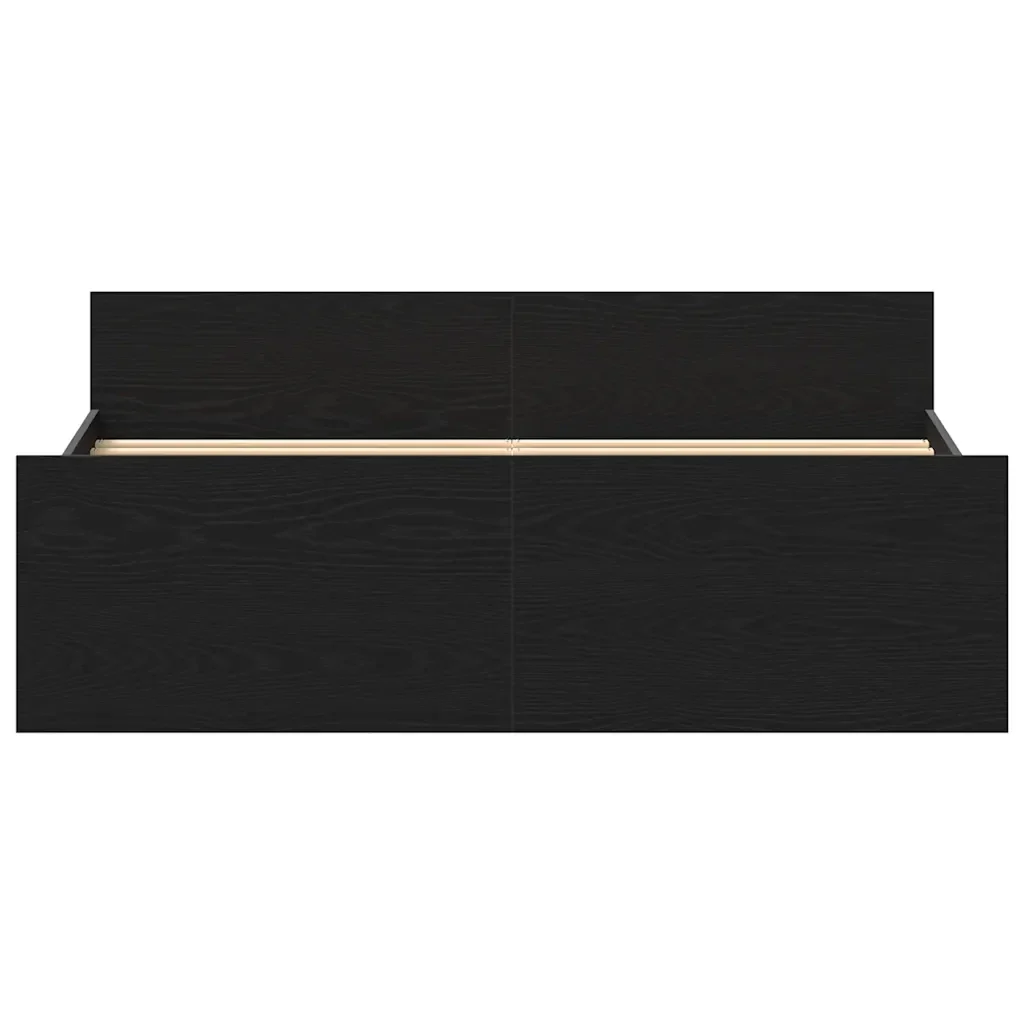 Letto matrimoniale | Letto per adulti | Giroletto senza Materasso Rovere Nero 140x190 cm Truciolato - Image 6