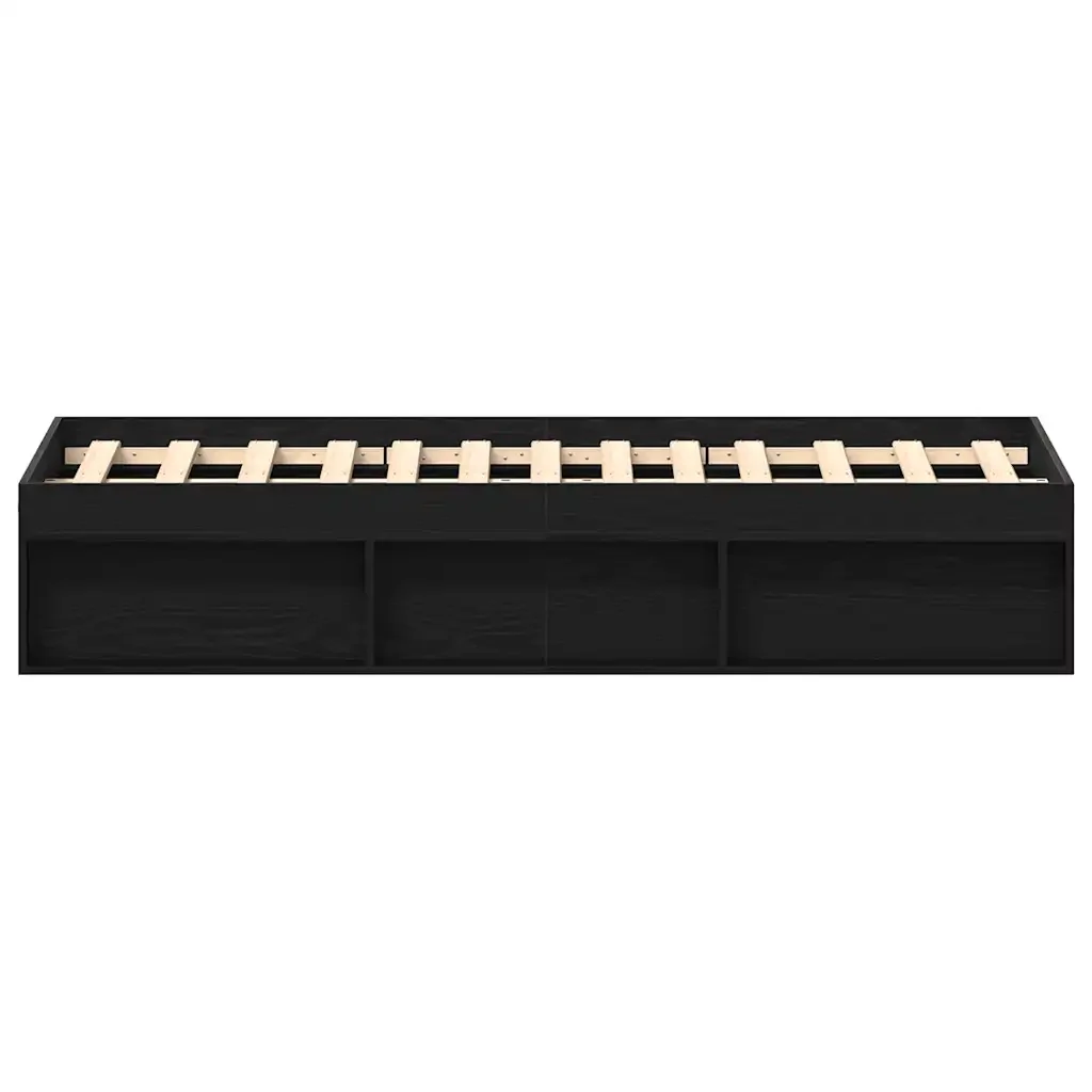 Letto matrimoniale | Letto per adulti | Giroletto senza Materasso Rovere Nero 140x200 cm Truciolato - Image 6
