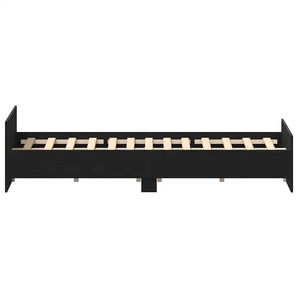 Letto matrimoniale | Letto per adulti | Giroletto senza Materasso Rovere Nero 140x200 cm Truciolato - Image 8