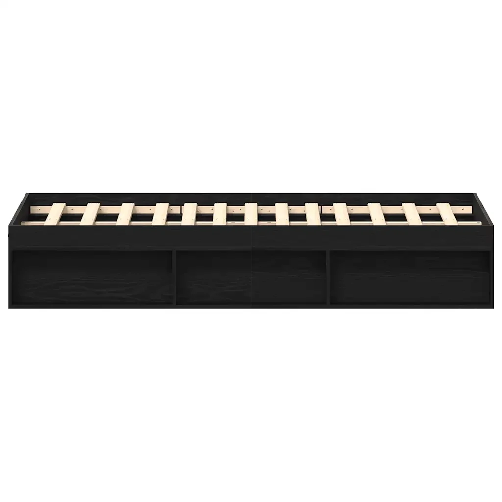 Letto matrimoniale | Letto per adulti | Giroletto senza Materasso Rovere Nero 150x200 cm Truciolato - Image 6