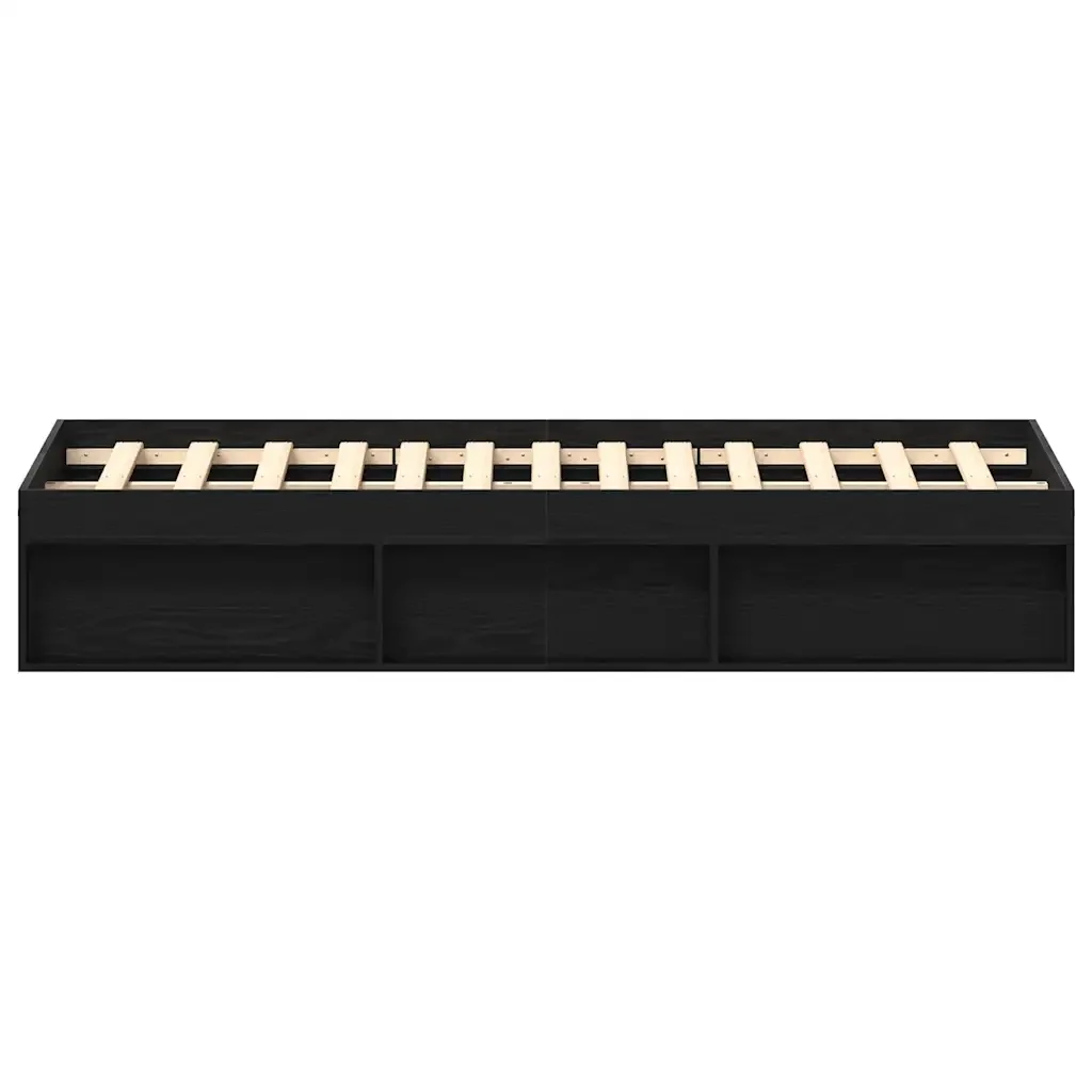 Letto matrimoniale | Letto per adulti | Giroletto senza Materasso Rovere Nero 160x200 cm Truciolato - Image 6