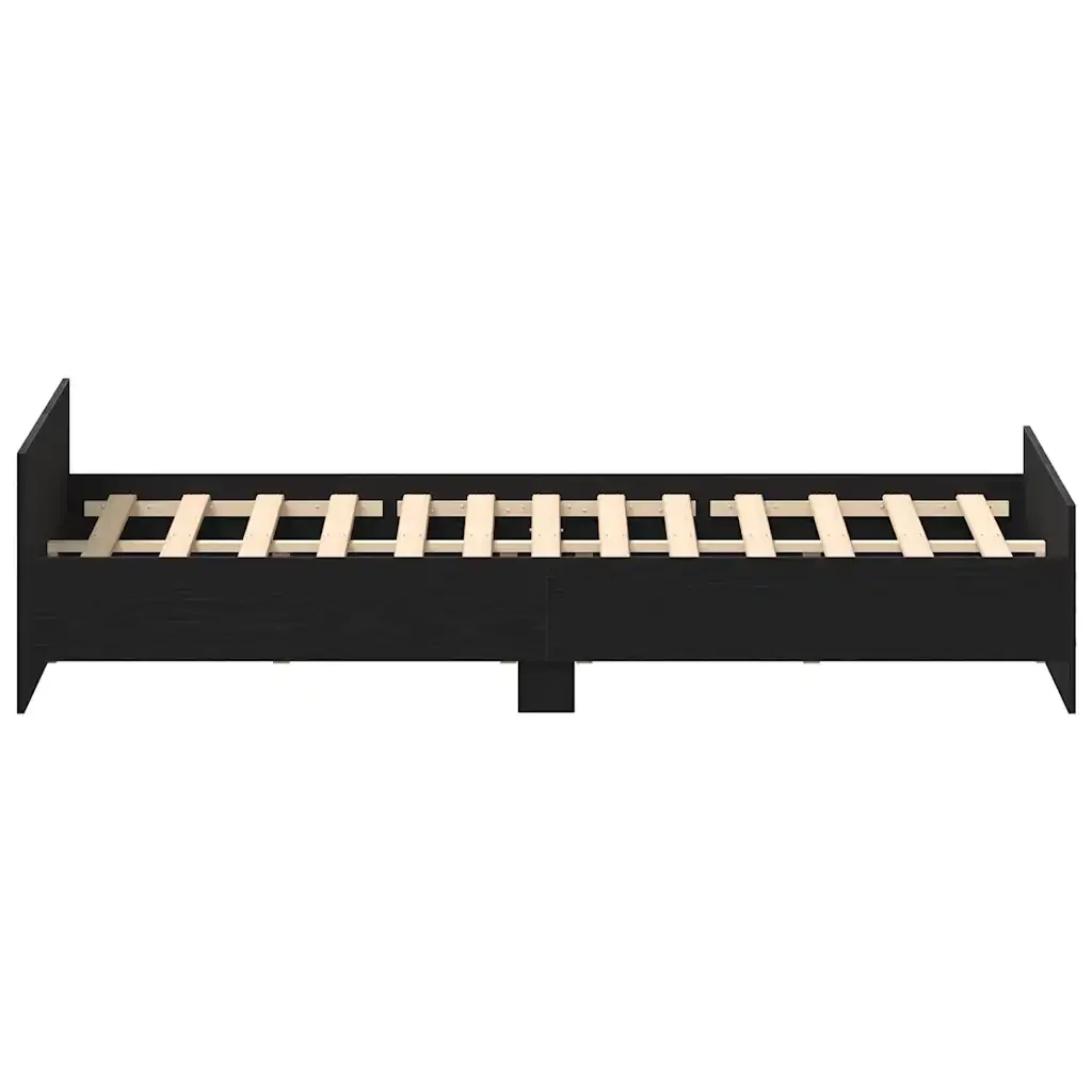 Letto matrimoniale | Letto per adulti | Giroletto senza Materasso Rovere Nero 200x200 cm Truciolato - Image 8