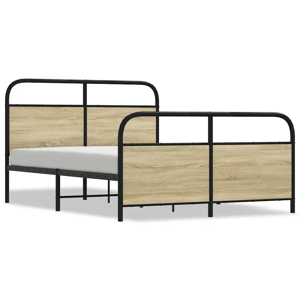 Letto matrimoniale | Letto per adulti | Giroletto senza Materasso Rovere Sonoma 120x190cm in Truciolato