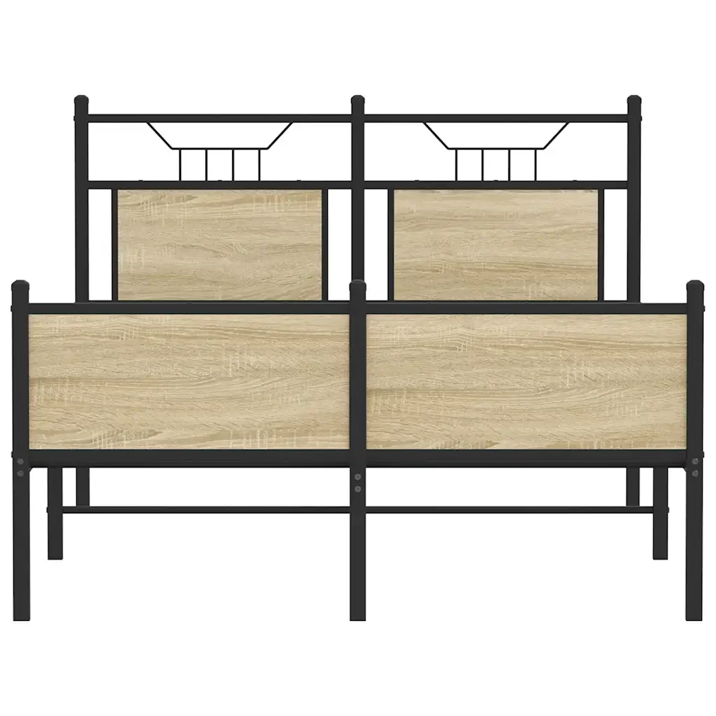Letto matrimoniale | Letto per adulti | Giroletto senza Materasso Rovere Sonoma 120x190cm in Truciolato - Image 6