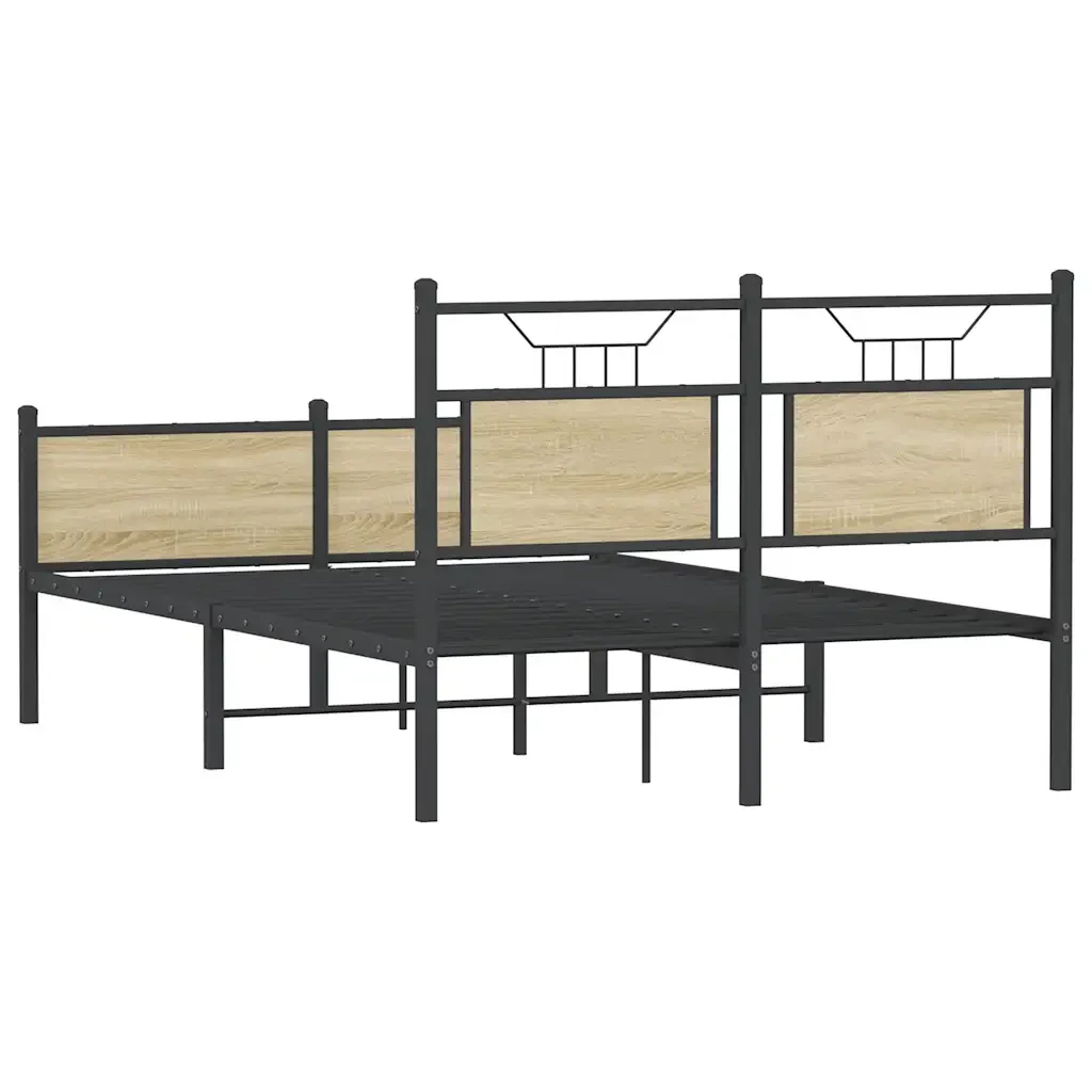 Letto matrimoniale | Letto per adulti | Giroletto senza Materasso Rovere Sonoma 120x190cm in Truciolato - Image 8