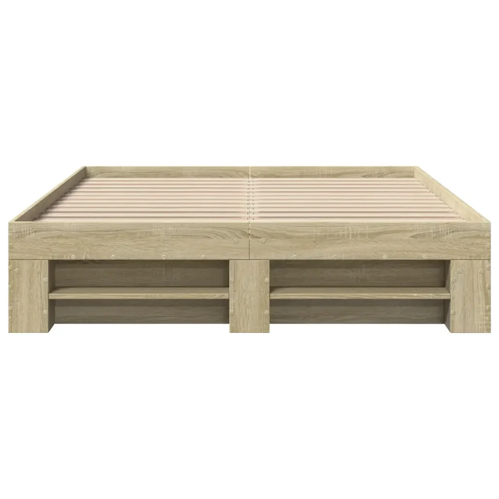 Letto matrimoniale | Letto per adulti | Giroletto senza Materasso Rovere Sonoma 120x190cm in Truciolato - Image 5