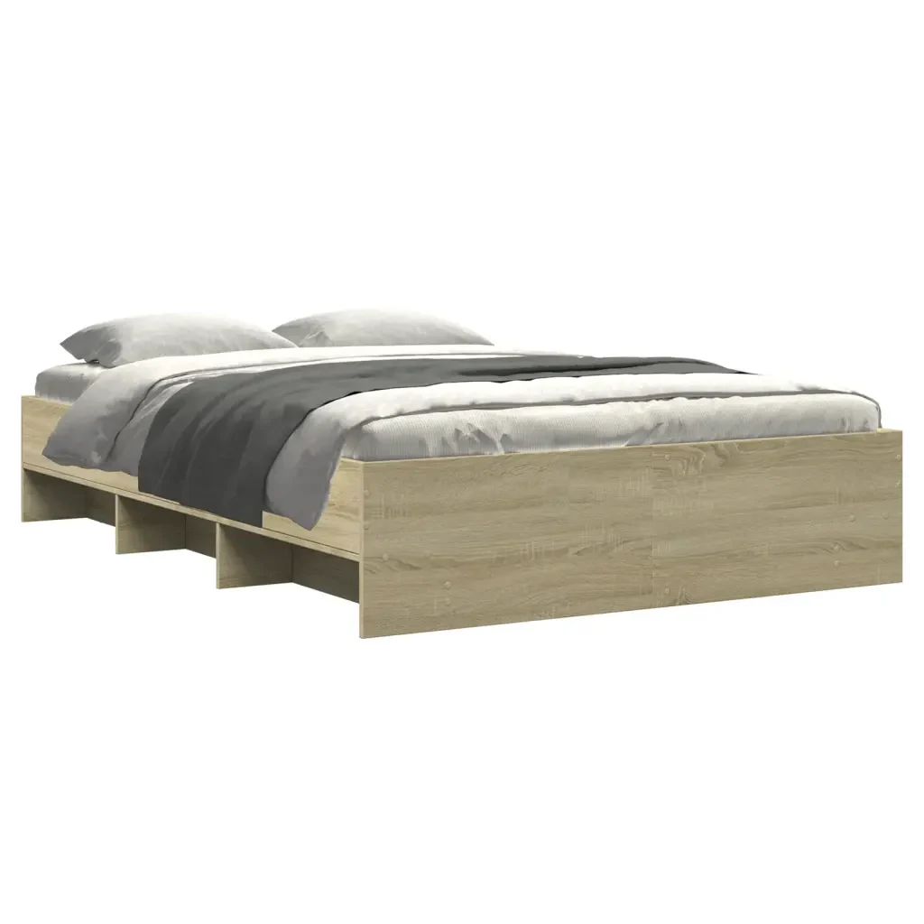Letto matrimoniale | Letto per adulti | Giroletto senza Materasso Rovere Sonoma 120x190cm in Truciolato - Image 4