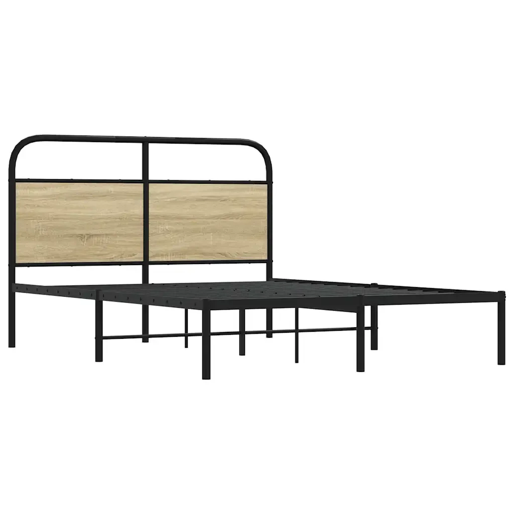 Letto matrimoniale | Letto per adulti | Giroletto senza Materasso Rovere Sonoma 120x190cm in Truciolato - Image 5