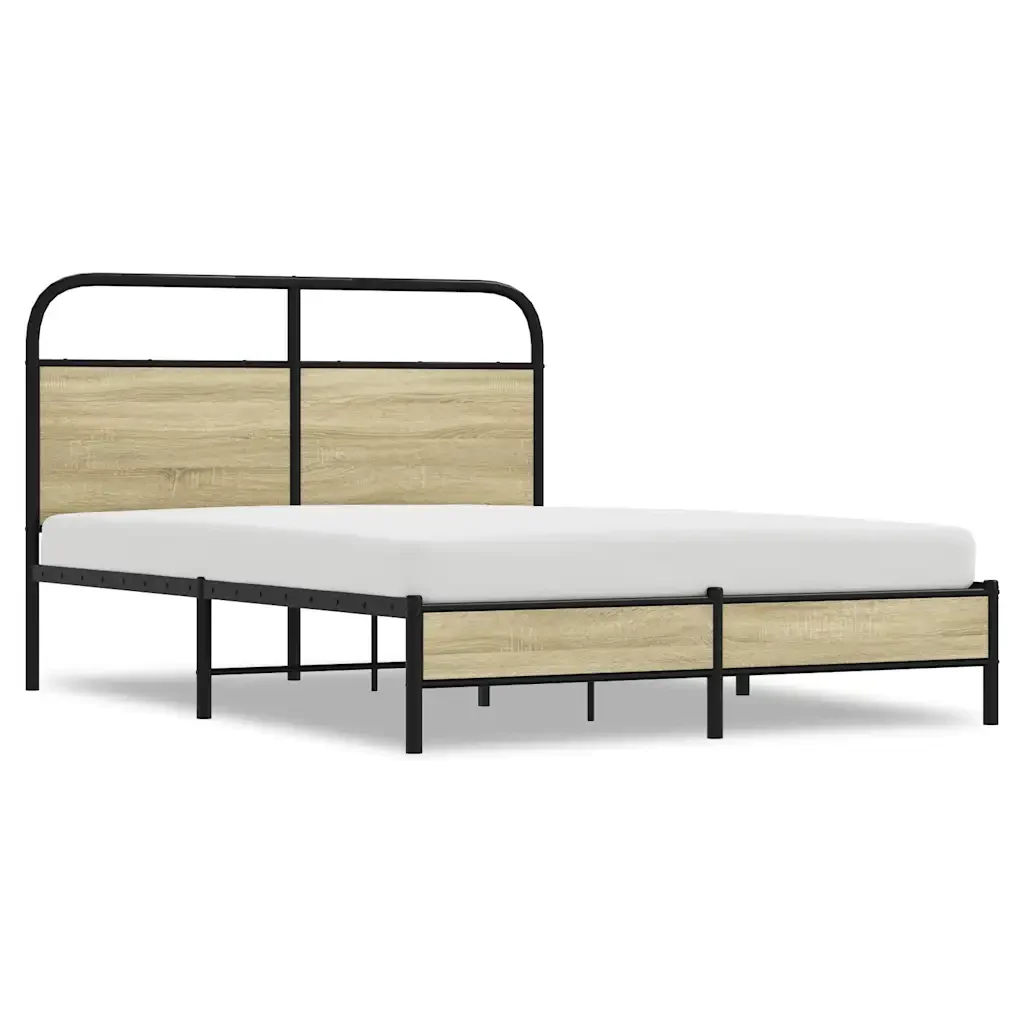 Letto matrimoniale | Letto per adulti | Giroletto senza Materasso Rovere Sonoma 120x190cm in Truciolato