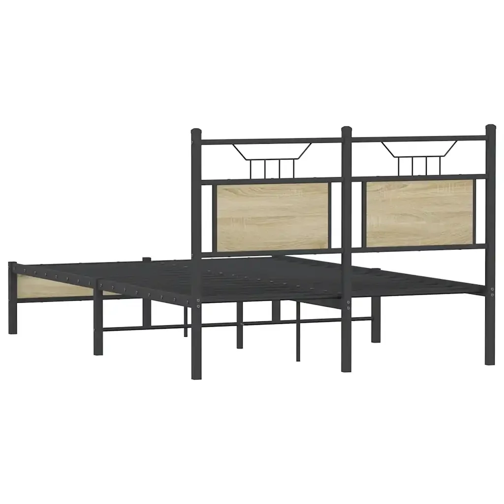 Letto matrimoniale | Letto per adulti | Giroletto senza Materasso Rovere Sonoma 120x190cm in Truciolato - Image 8