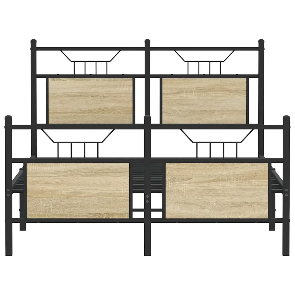 Letto matrimoniale | Letto per adulti | Giroletto senza Materasso Rovere Sonoma 120x200cm in Truciolato - Image 6