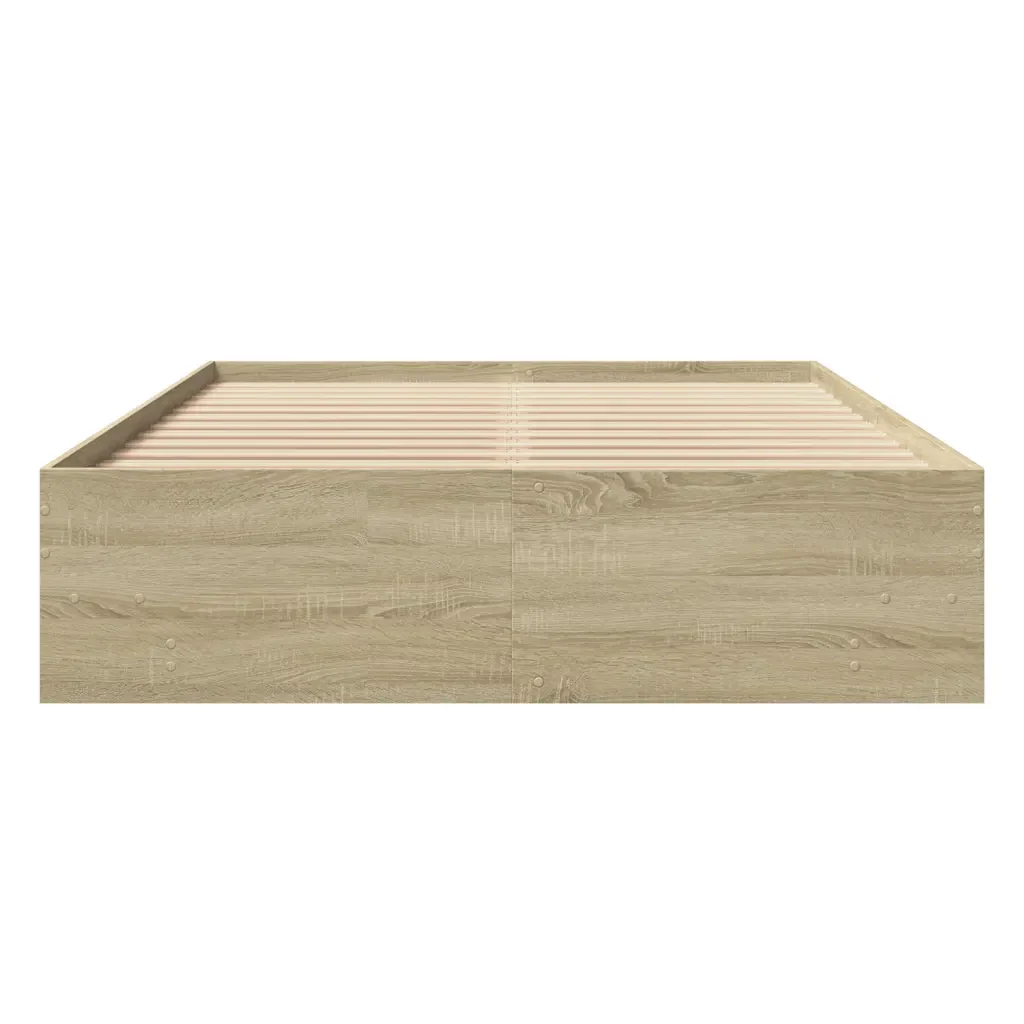 Letto matrimoniale | Letto per adulti | Giroletto senza Materasso Rovere Sonoma 120x200cm in Truciolato - Image 5