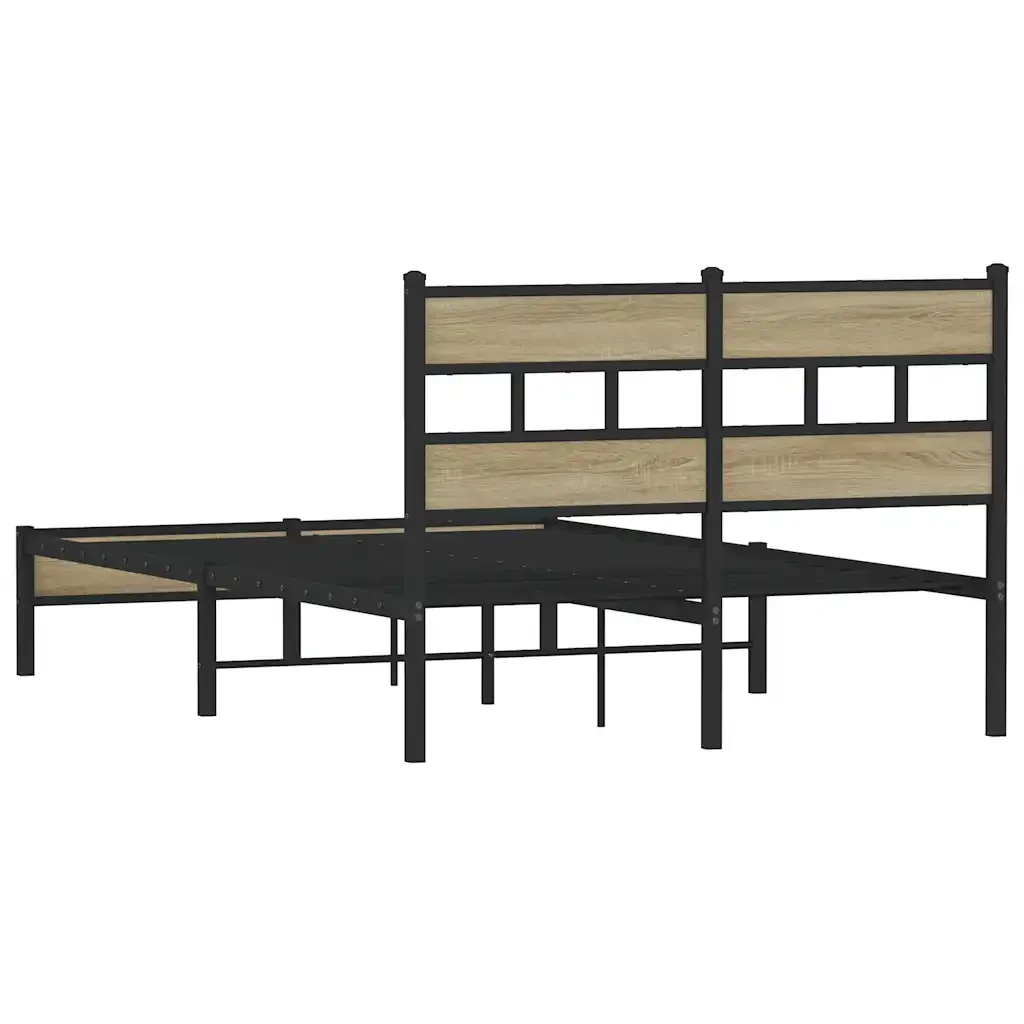 Letto matrimoniale | Letto per adulti | Giroletto senza Materasso Rovere Sonoma 120x200cm in Truciolato - Image 6
