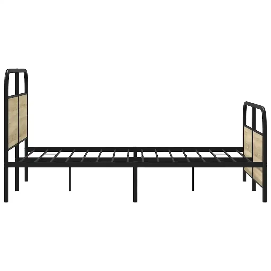 Letto matrimoniale | Letto per adulti | Giroletto senza Materasso Rovere Sonoma 120x200cm in Truciolato - Image 6