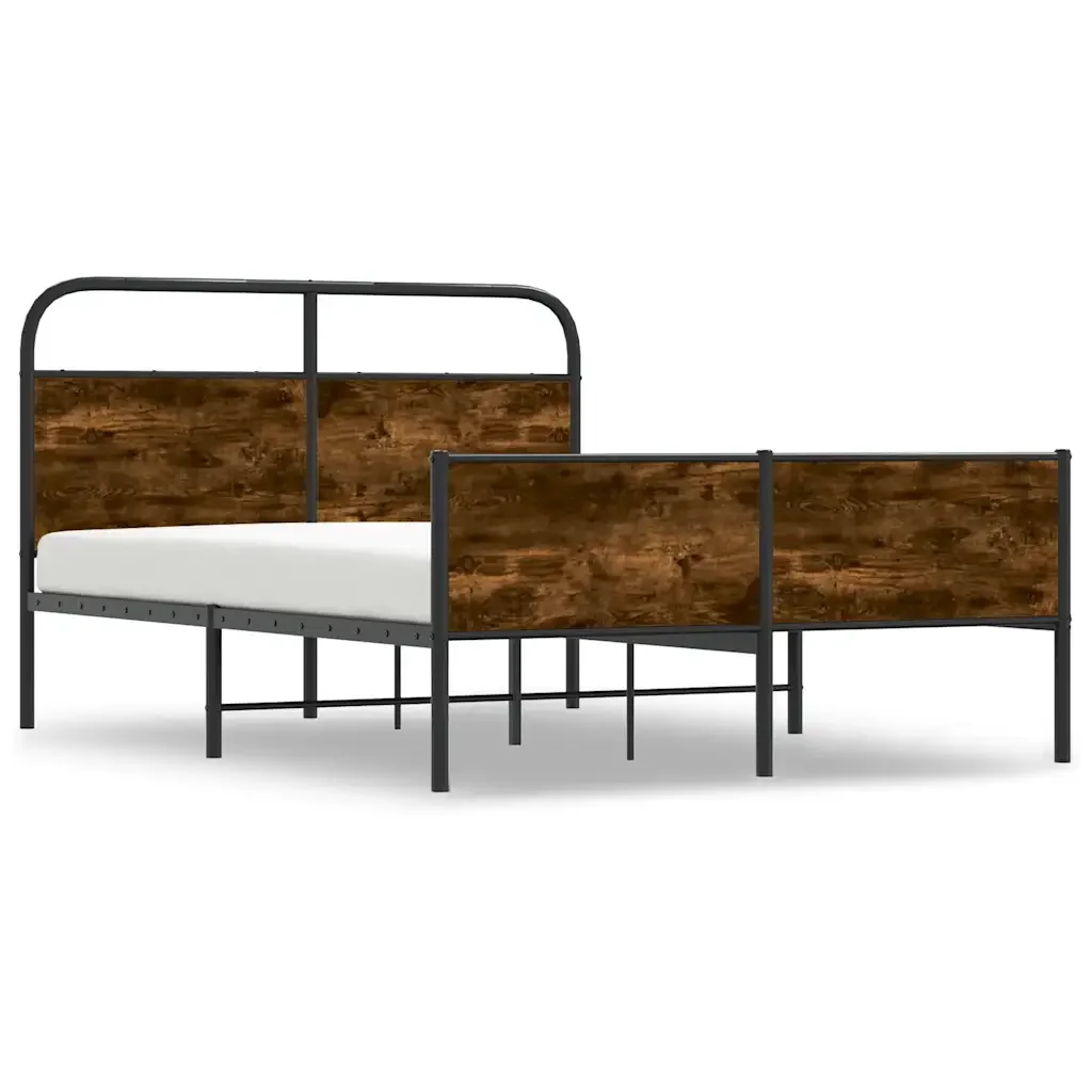 Letto matrimoniale | Letto per adulti | Giroletto senza Materasso Rovere Sonoma 120x200cm in Truciolato - Image 3