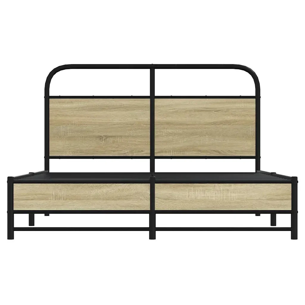 Letto matrimoniale | Letto per adulti | Giroletto senza Materasso Rovere Sonoma 120x200cm in Truciolato - Image 5