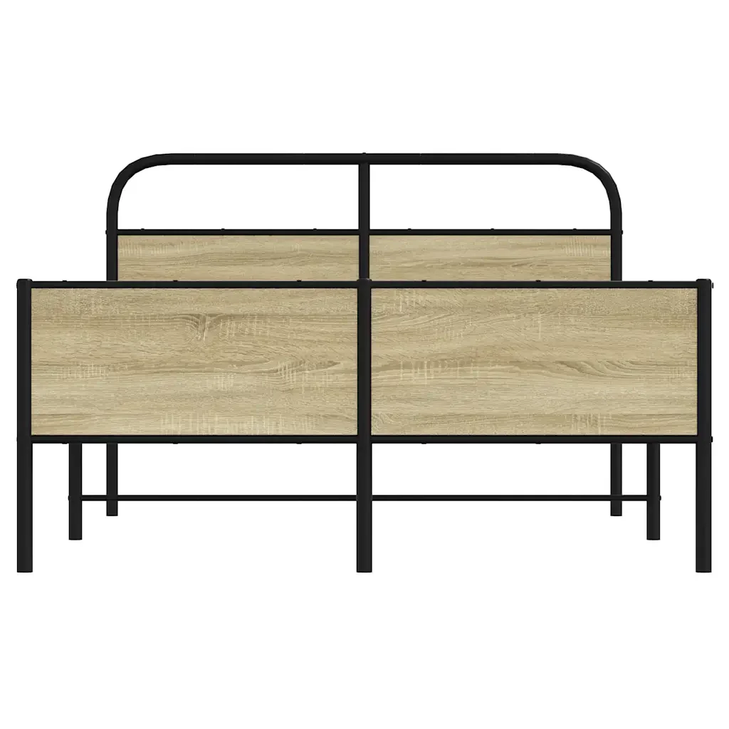 Letto matrimoniale | Letto per adulti | Giroletto senza Materasso Rovere Sonoma 120x200cm in Truciolato - Image 5