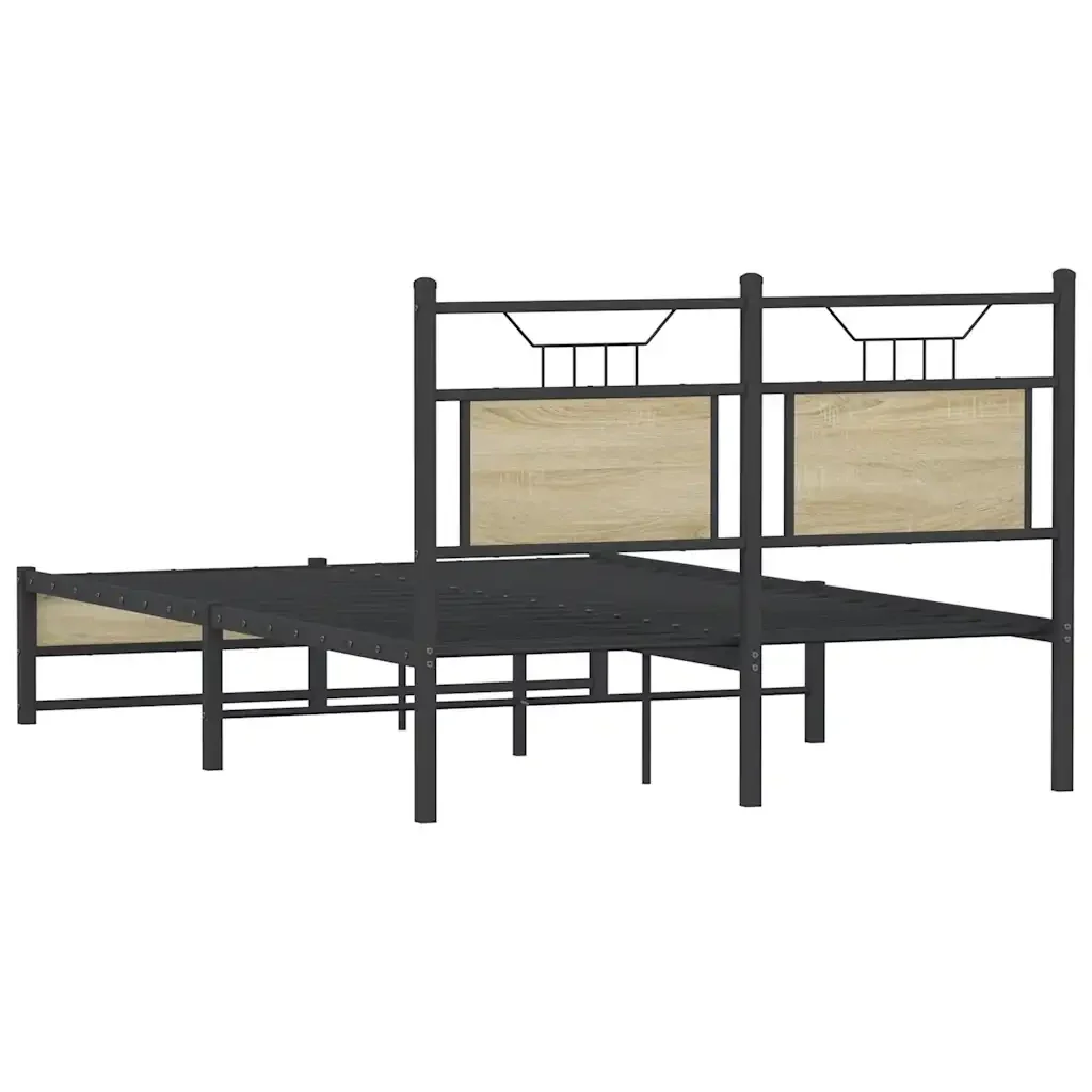 Letto matrimoniale | Letto per adulti | Giroletto senza Materasso Rovere Sonoma 120x200cm in Truciolato - Image 8