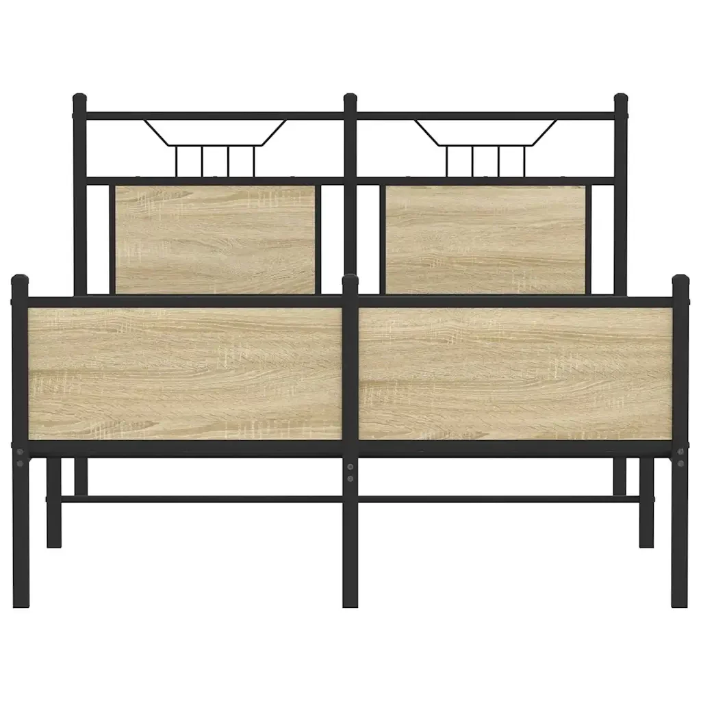Letto matrimoniale | Letto per adulti | Giroletto senza Materasso Rovere Sonoma 120x200cm in Truciolato - Image 6