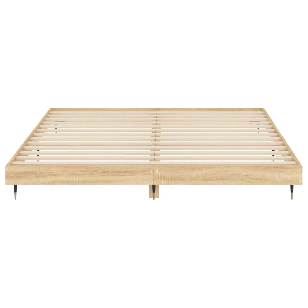 Letto matrimoniale | Letto per adulti | Giroletto senza Materasso Rovere Sonoma 120x200cm in Truciolato - Image 6