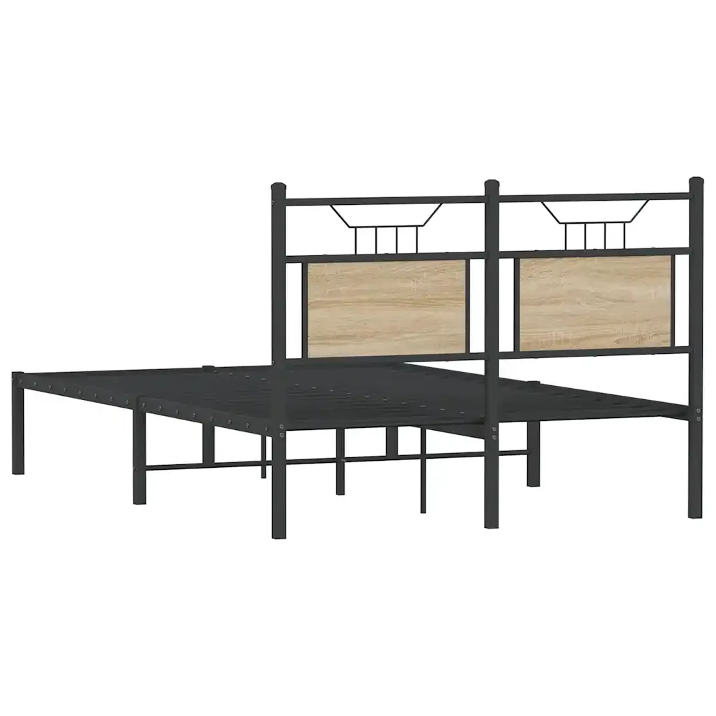 Letto matrimoniale | Letto per adulti | Giroletto senza Materasso Rovere Sonoma 120x200cm in Truciolato - Image 8