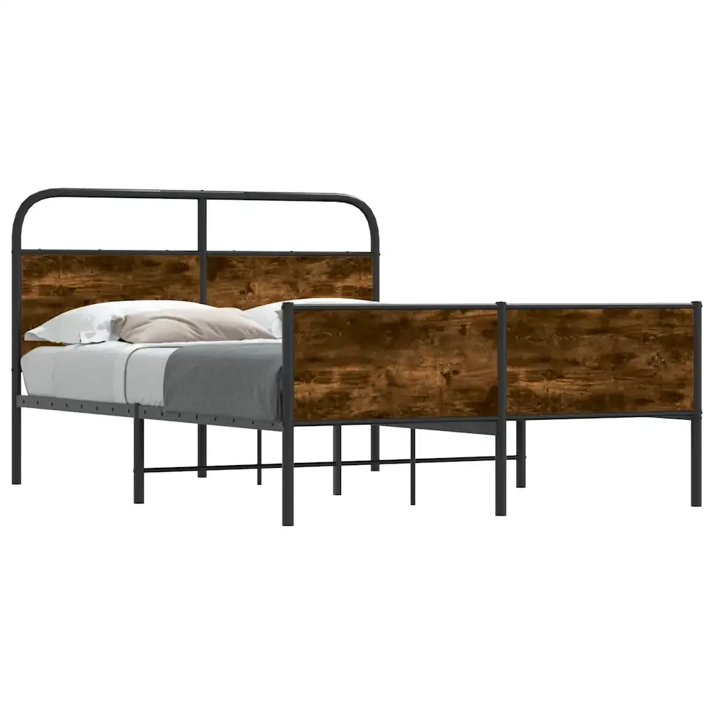 Letto matrimoniale | Letto per adulti | Giroletto senza Materasso Rovere Sonoma 135x190cm in Truciolato