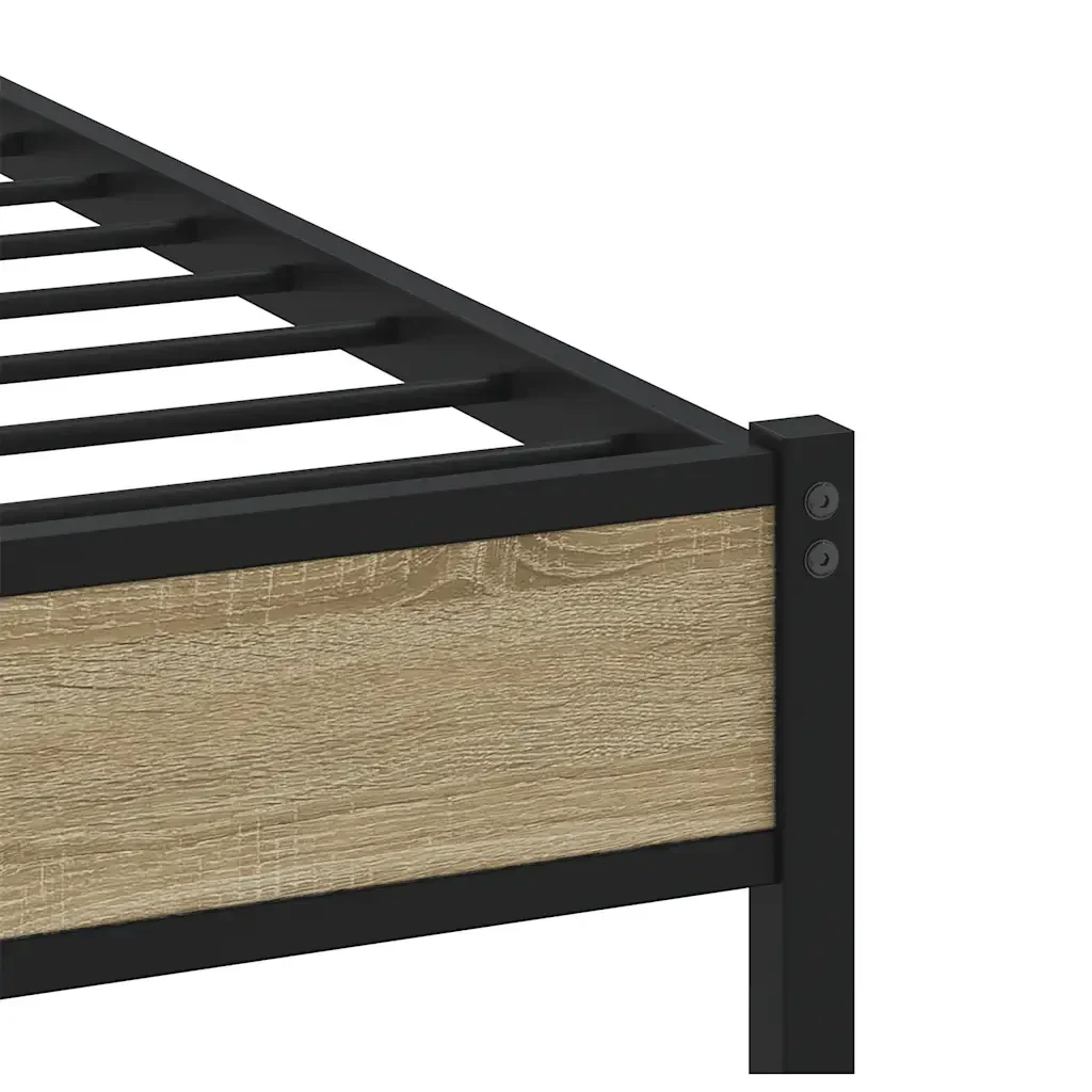 Letto matrimoniale | Letto per adulti | Giroletto senza Materasso Rovere Sonoma 137x190cm in Truciolato - Image 7