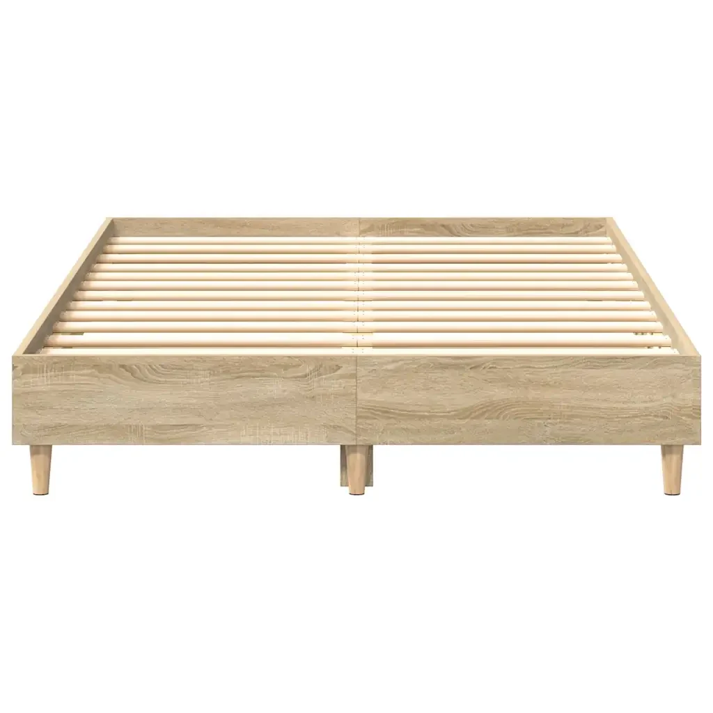 Letto matrimoniale | Letto per adulti | Giroletto senza Materasso Rovere Sonoma 140x190cm in Truciolato - Image 5