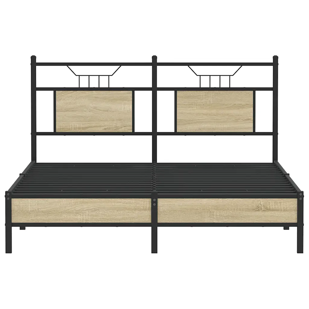 Letto matrimoniale | Letto per adulti | Giroletto senza Materasso Rovere Sonoma 140x190cm in Truciolato - Image 6