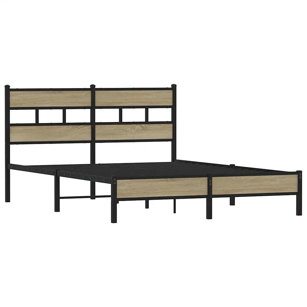 Letto matrimoniale | Letto per adulti | Giroletto senza Materasso Rovere Sonoma 140x190cm in Truciolato - Image 4