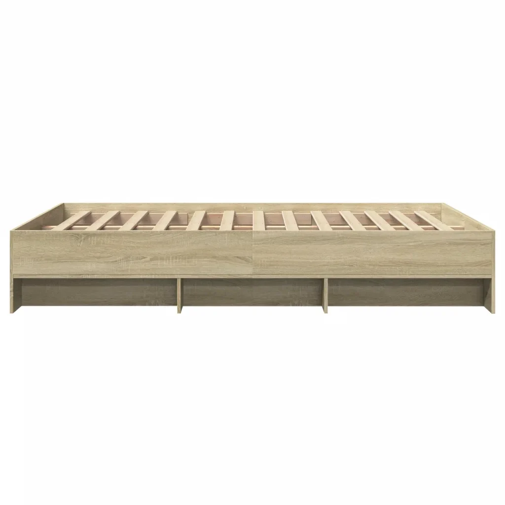 Letto matrimoniale | Letto per adulti | Giroletto senza Materasso Rovere Sonoma 140x200cm in Truciolato - Image 6