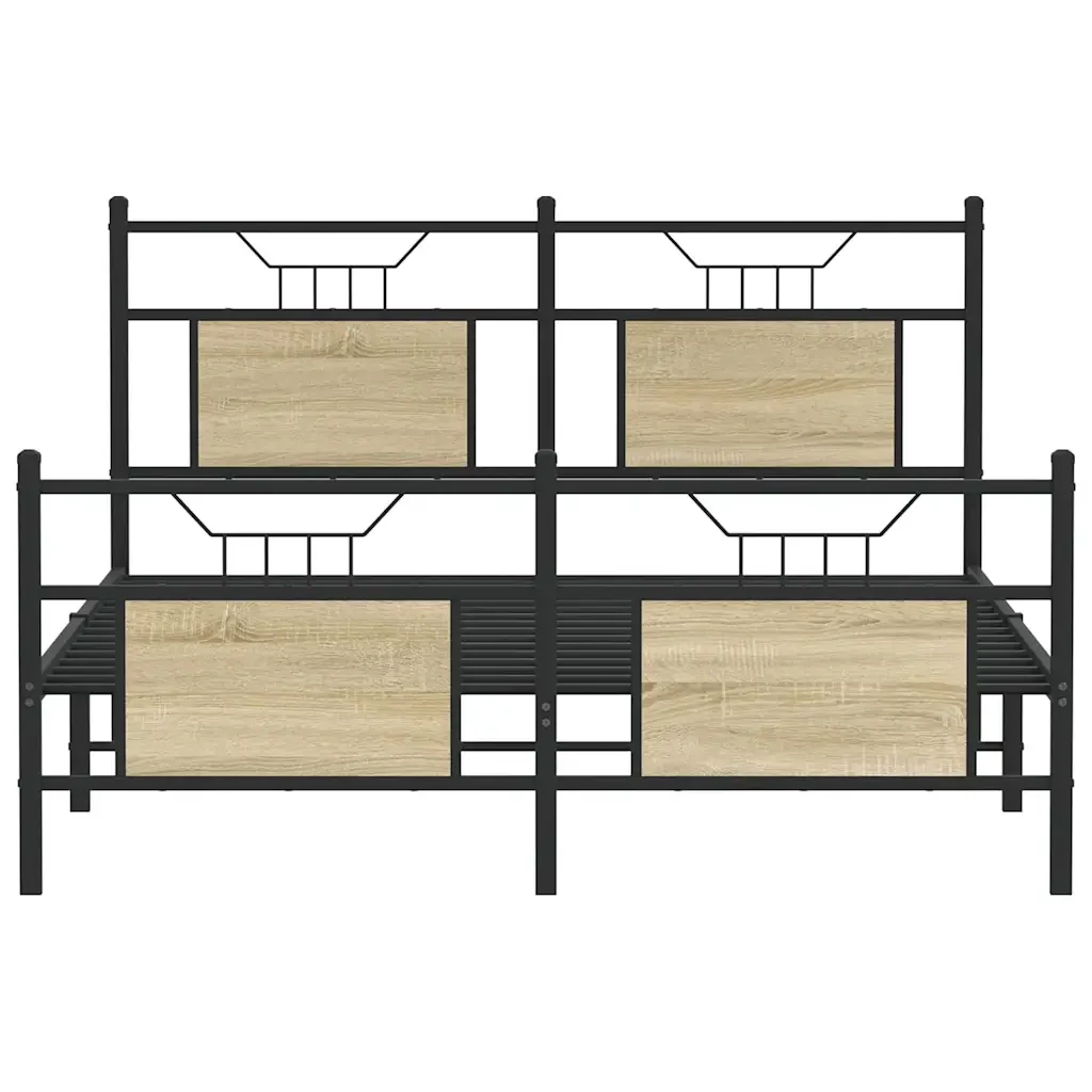 Letto matrimoniale | Letto per adulti | Giroletto senza Materasso Rovere Sonoma 140x200cm in Truciolato - Image 6