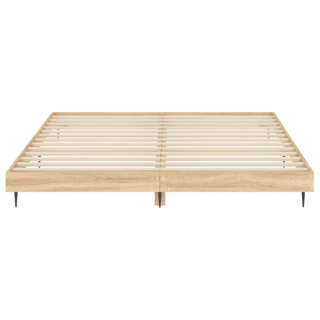 Letto matrimoniale | Letto per adulti | Giroletto senza Materasso Rovere Sonoma 140x200cm in Truciolato - Image 6