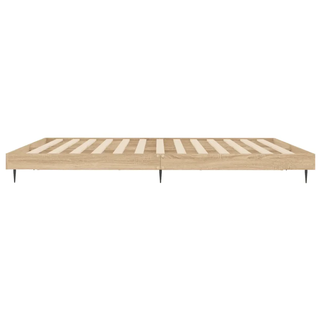 Letto matrimoniale | Letto per adulti | Giroletto senza Materasso Rovere Sonoma 140x200cm in Truciolato - Image 7
