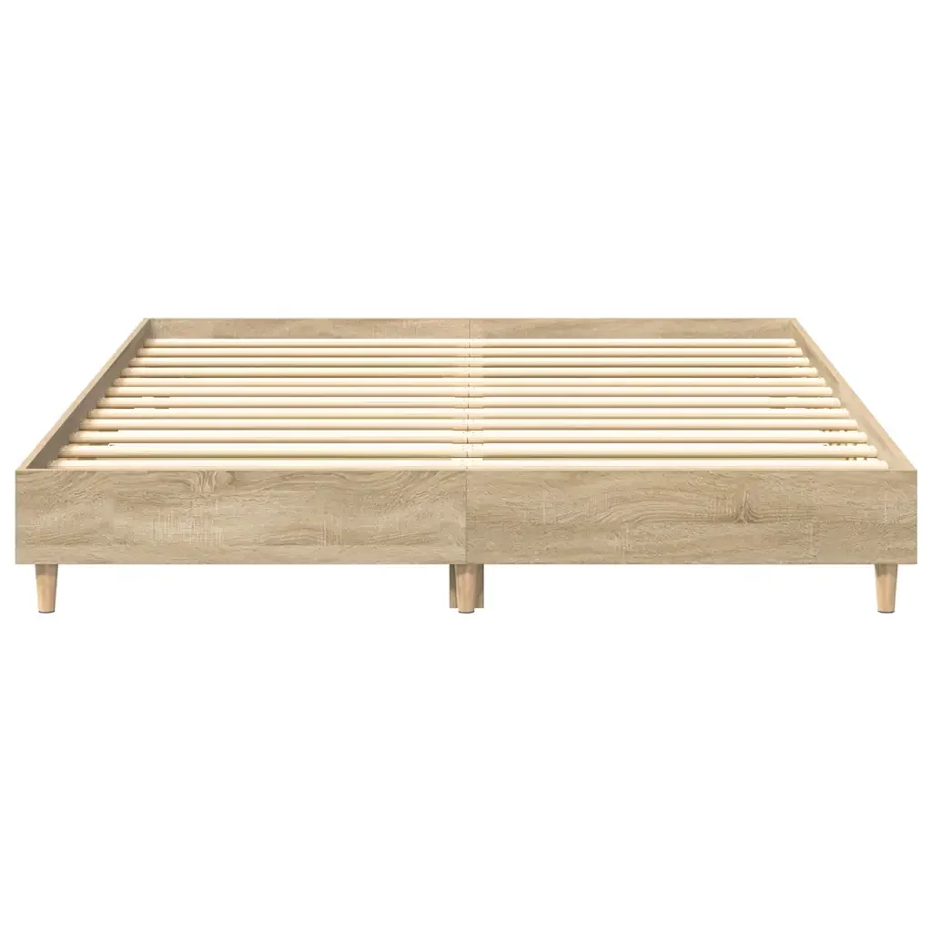 Letto matrimoniale | Letto per adulti | Giroletto senza Materasso Rovere Sonoma 140x200cm in Truciolato - Image 5