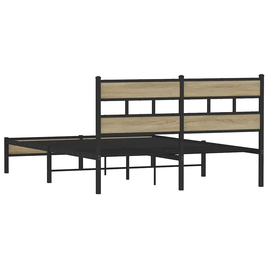 Letto matrimoniale | Letto per adulti | Giroletto senza Materasso Rovere Sonoma 140x200cm in Truciolato - Image 6