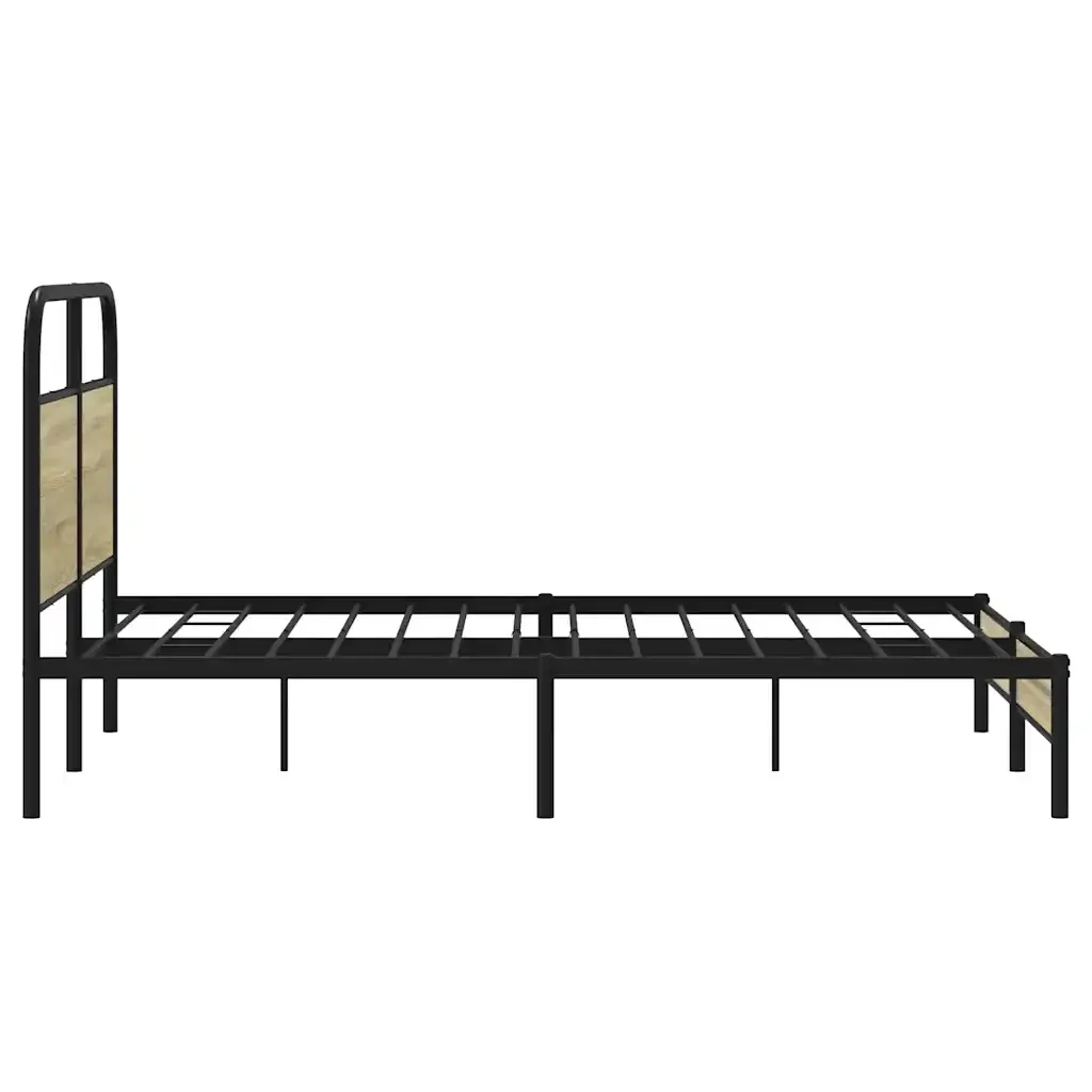 Letto matrimoniale | Letto per adulti | Giroletto senza Materasso Rovere Sonoma 140x200cm in Truciolato - Image 6