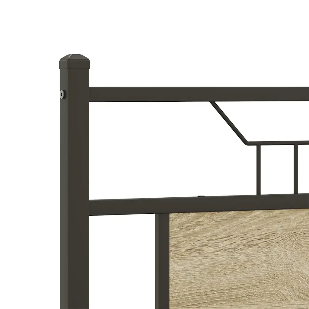 Letto matrimoniale | Letto per adulti | Giroletto senza Materasso Rovere Sonoma 150x200cm in Truciolato - Image 9