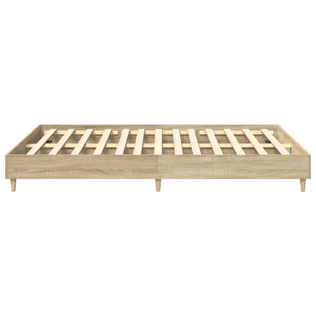 Letto matrimoniale | Letto per adulti | Giroletto senza Materasso Rovere Sonoma 150x200cm in Truciolato - Image 6