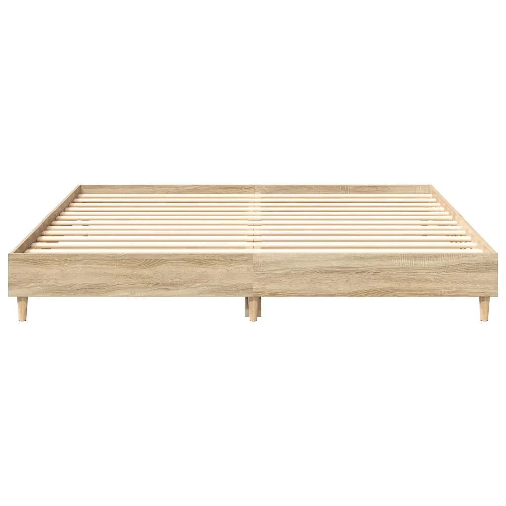 Letto matrimoniale | Letto per adulti | Giroletto senza Materasso Rovere Sonoma 160x200cm in Truciolato - Image 5
