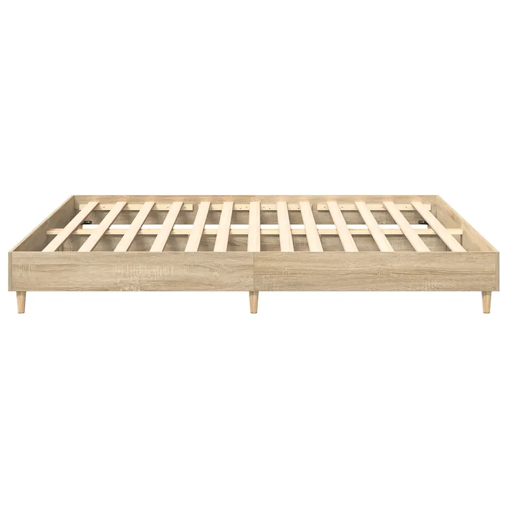 Letto matrimoniale | Letto per adulti | Giroletto senza Materasso Rovere Sonoma 160x200cm in Truciolato - Image 6