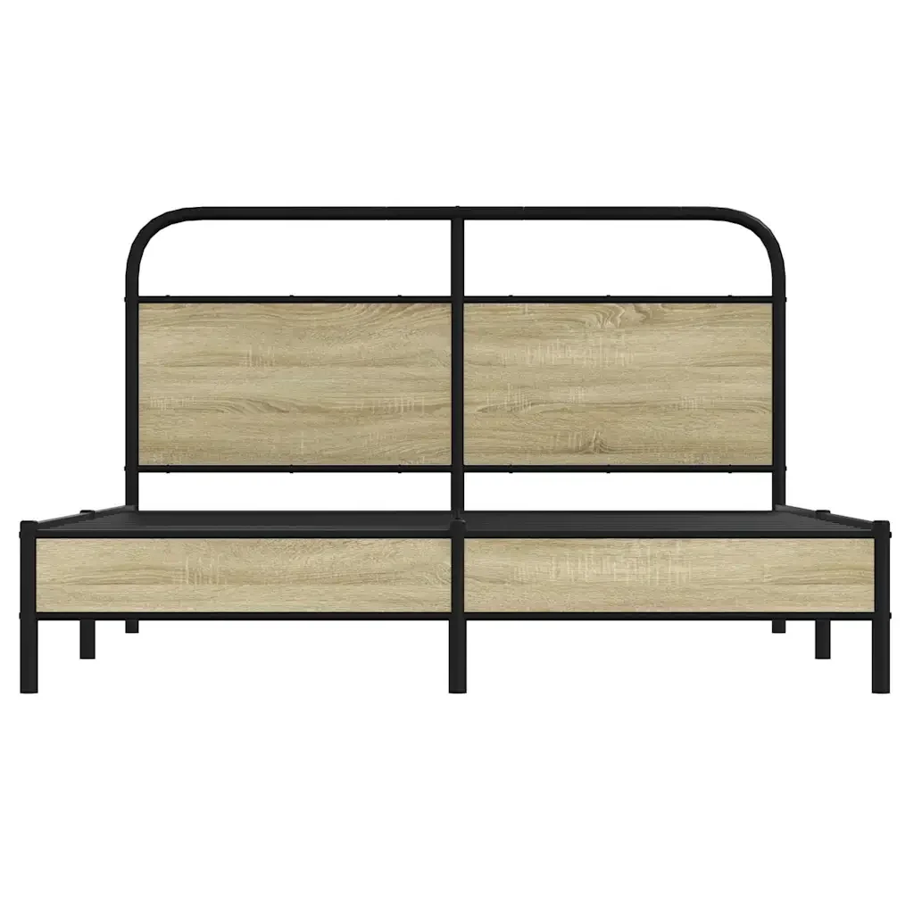Letto matrimoniale | Letto per adulti | Giroletto senza Materasso Rovere Sonoma 160x200cm in Truciolato - Image 5