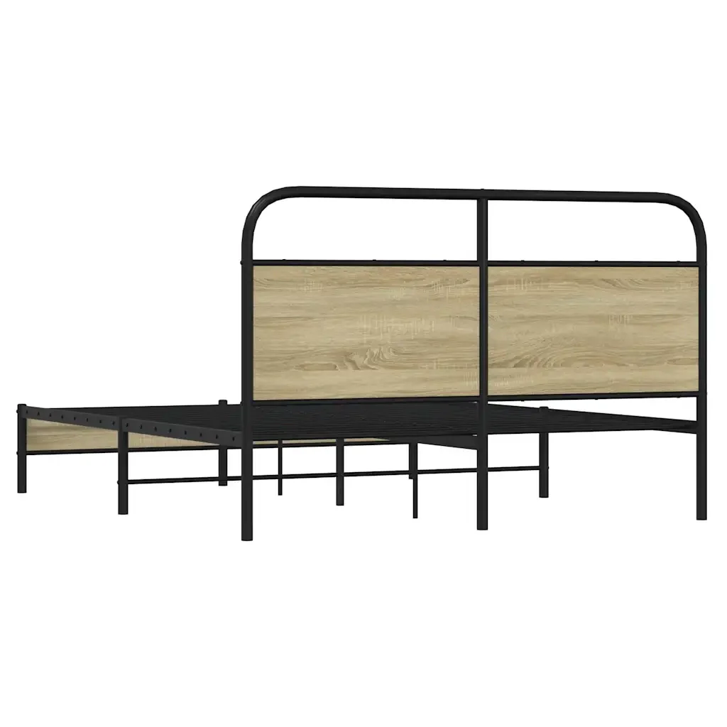 Letto matrimoniale | Letto per adulti | Giroletto senza Materasso Rovere Sonoma 160x200cm in Truciolato - Image 7